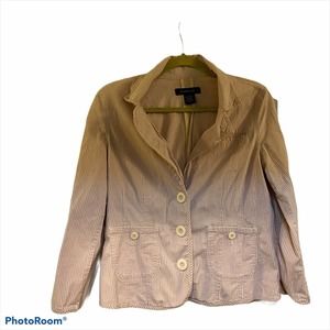 Calvin Klein Striped Blazer Button Front Jacket Multicolor